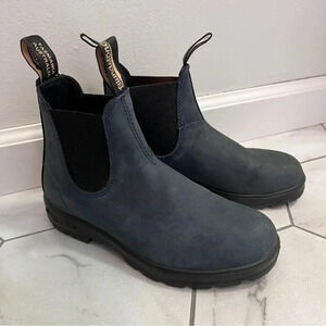 Blundstone Navy Blue Premium Leather Chelsea Boots Size 6 Womens